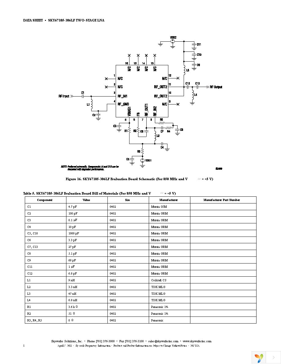 SKY67105-306LF Page 8