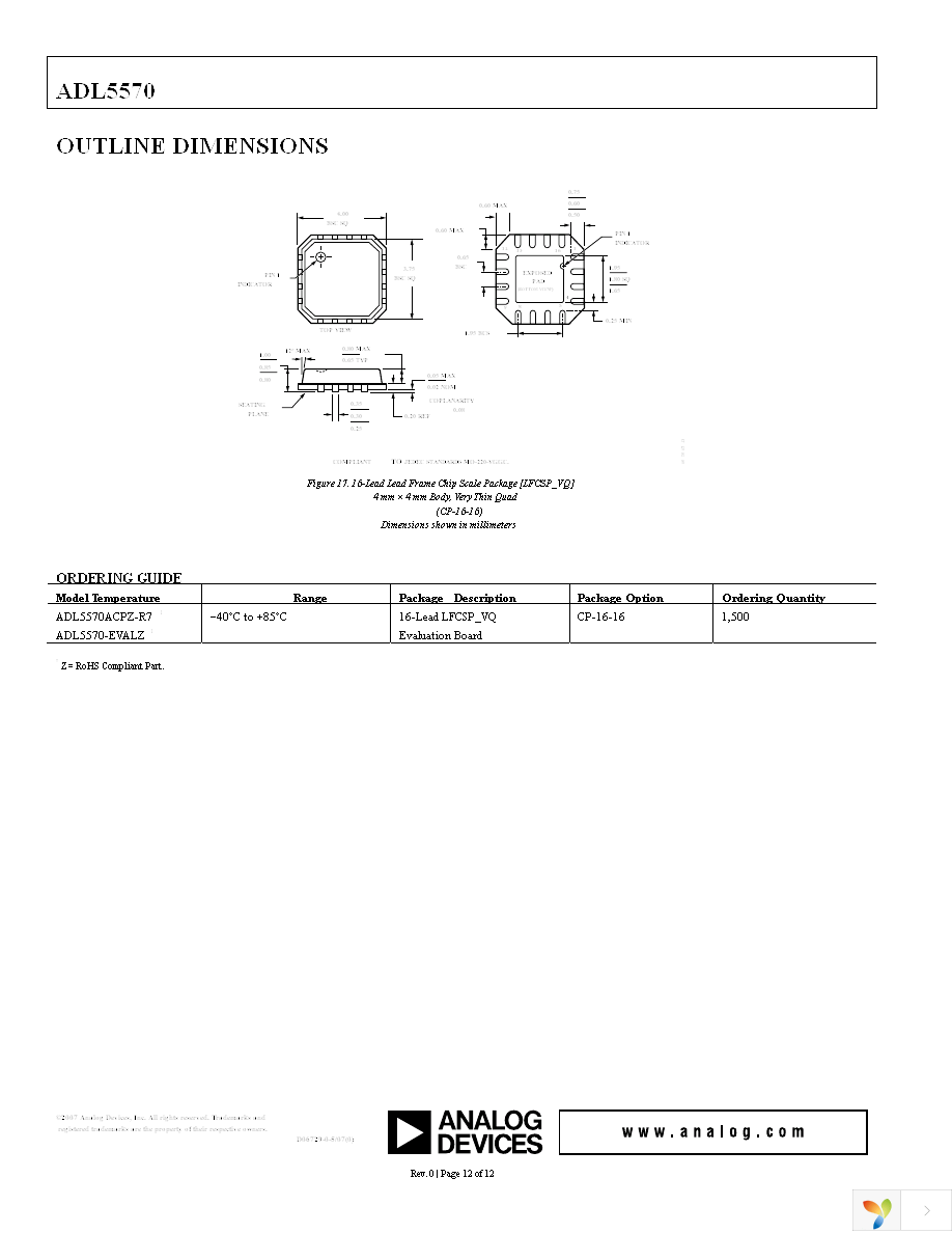 ADL5570ACPZ-R7 Page 12