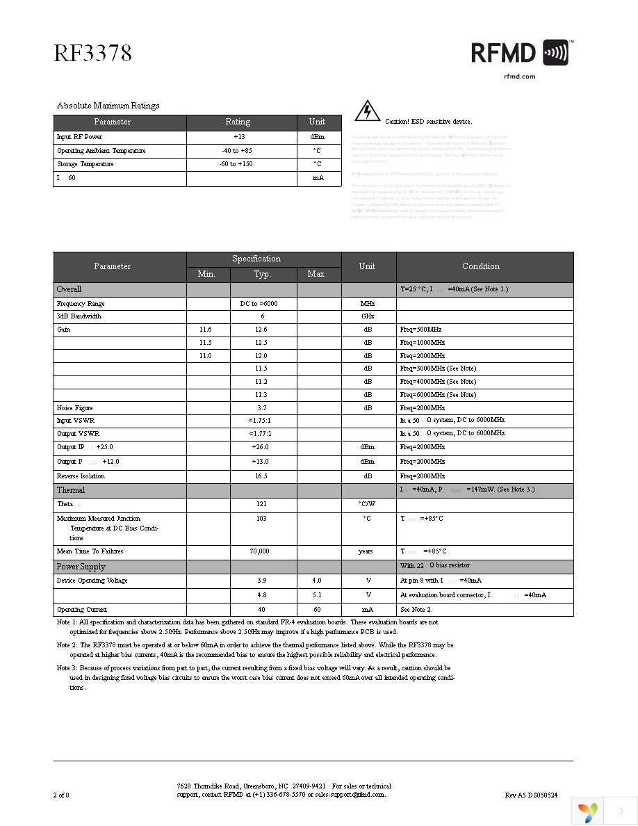 RF3378TR7 Page 2