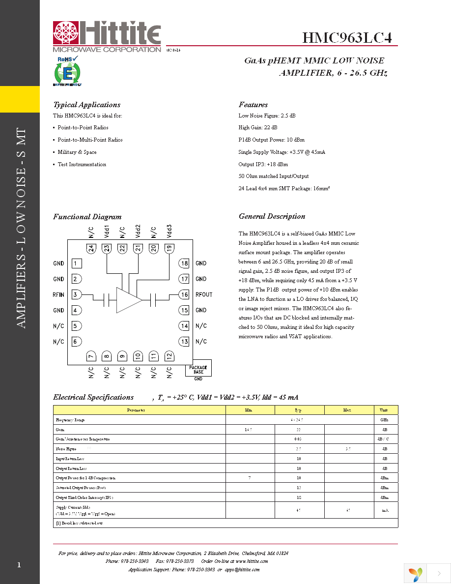 HMC963LC4TR Page 3