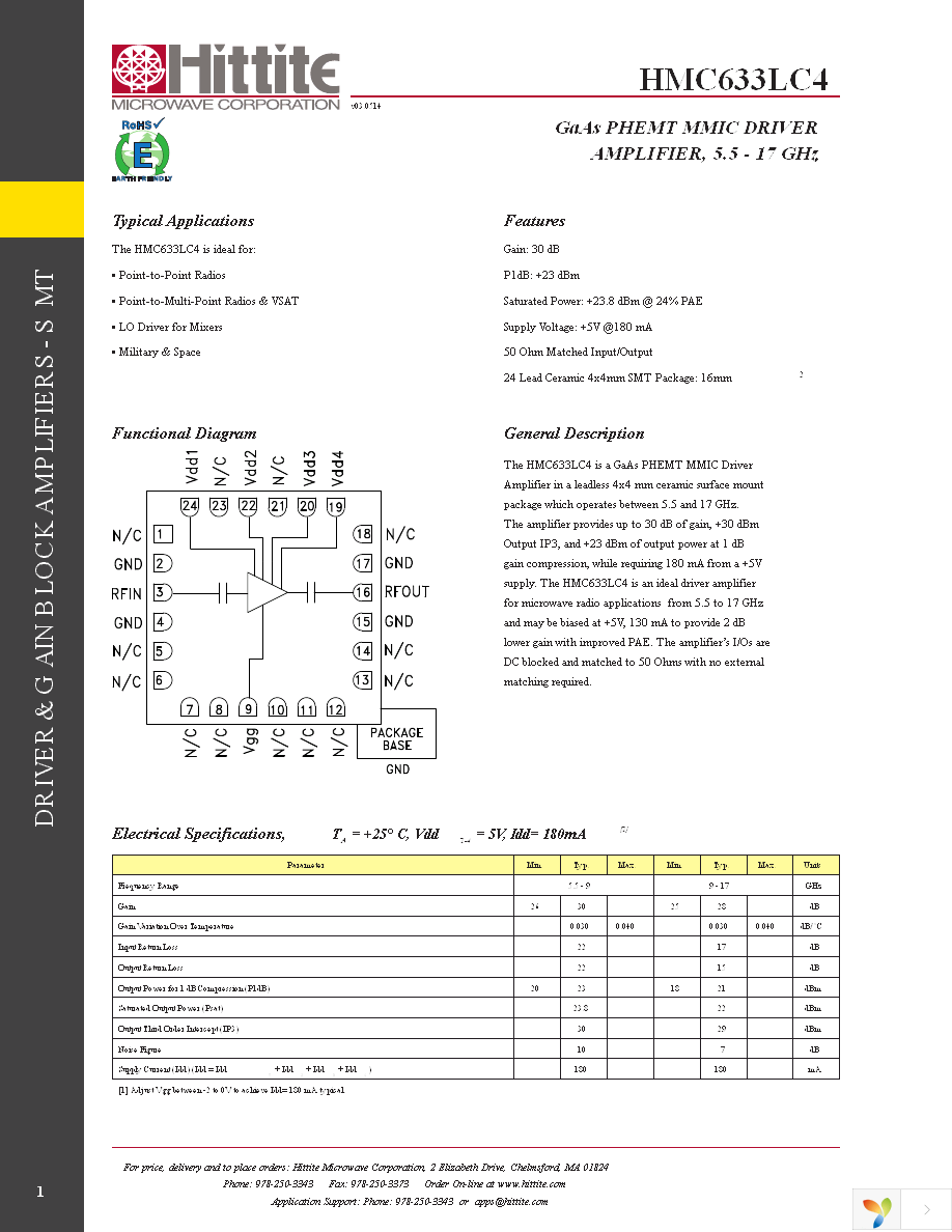 HMC633LC4TR Page 3