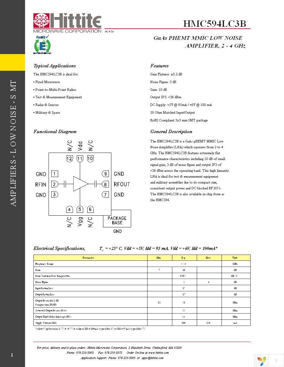 HMC594LC3B Page 3