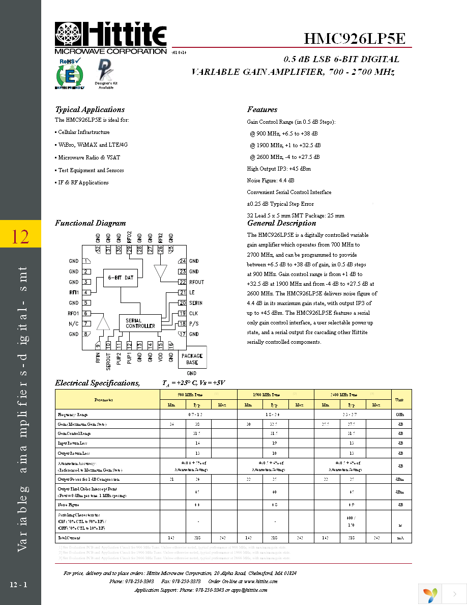 HMC926LP5E Page 3