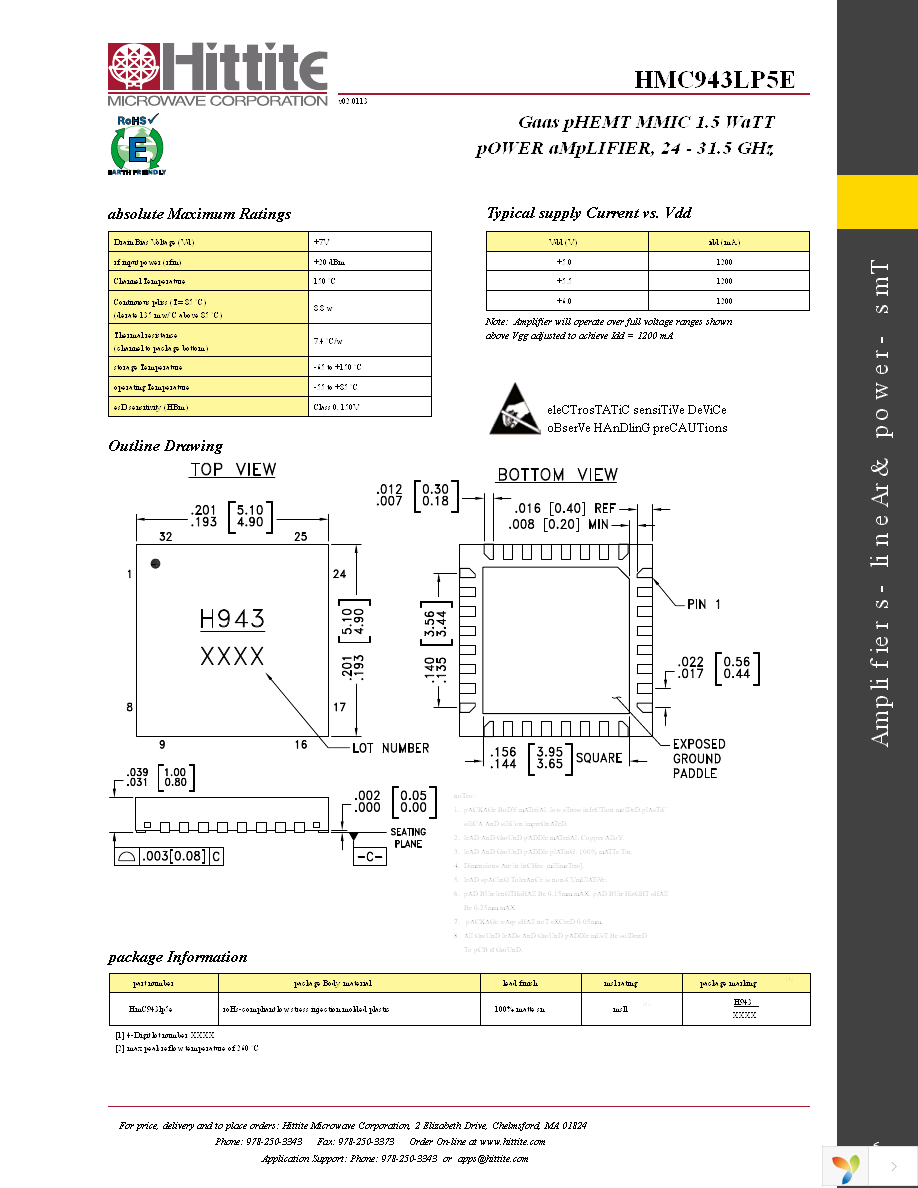 HMC943LP5E Page 8