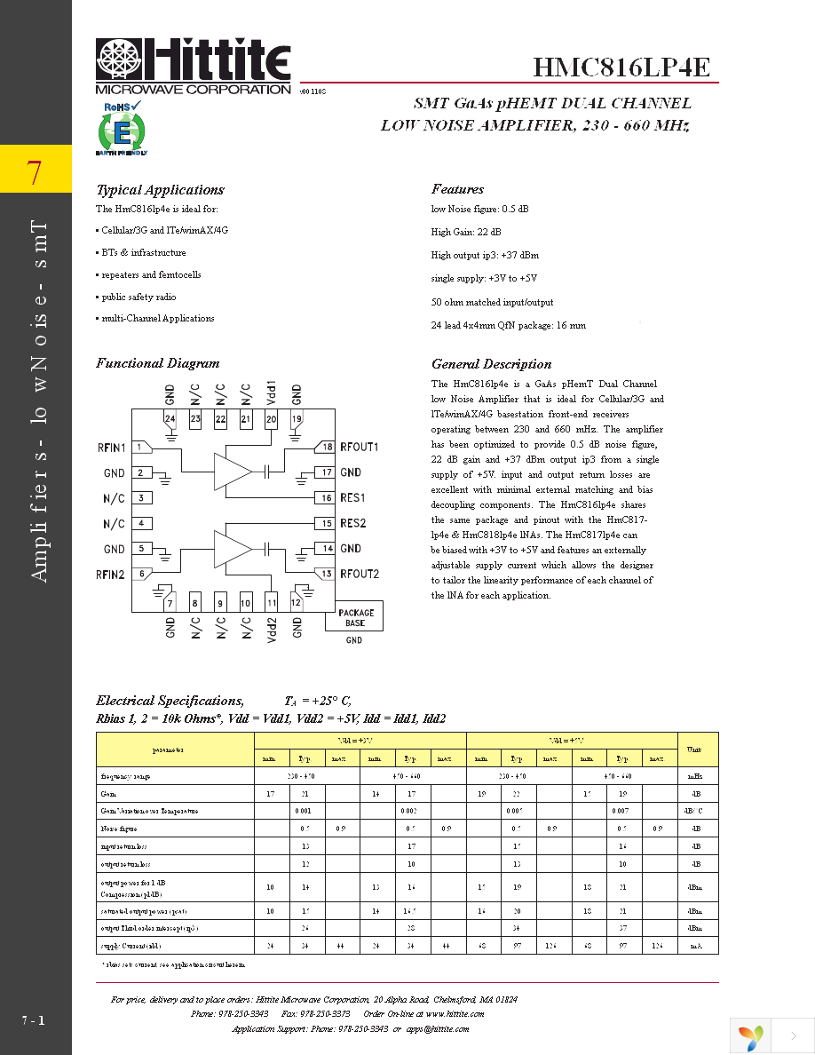 HMC816LP4E Page 3