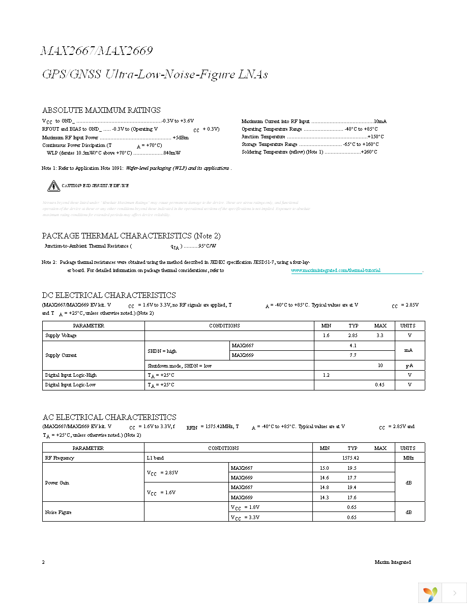 MAX2669EWT+T10 Page 2