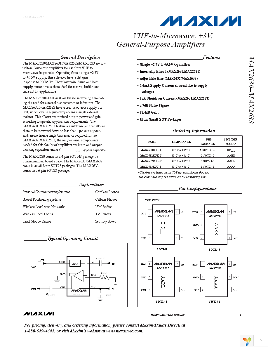 MAX2630EUS+T Page 1