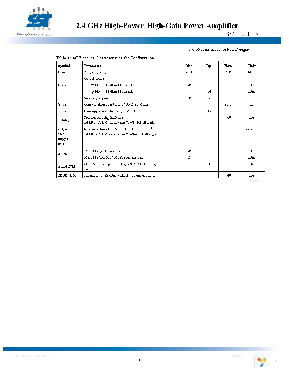 SST12LP15-QVCE Page 6