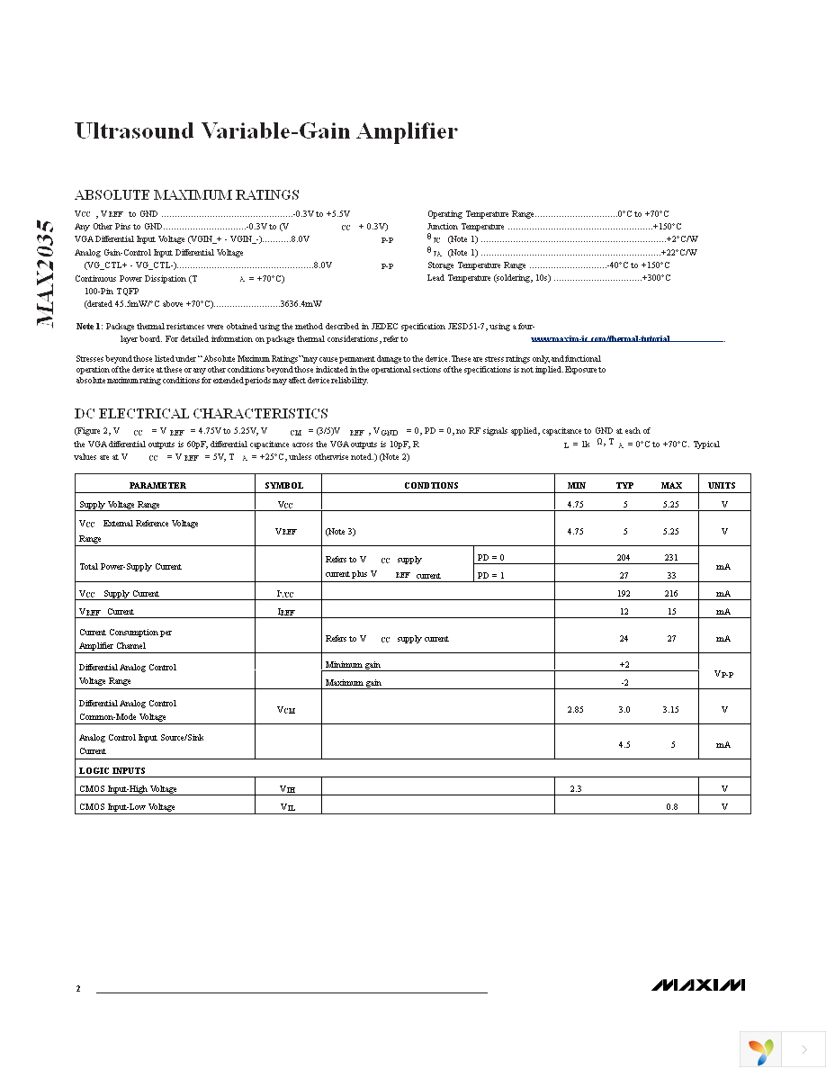 MAX2035CCQ+T Page 2