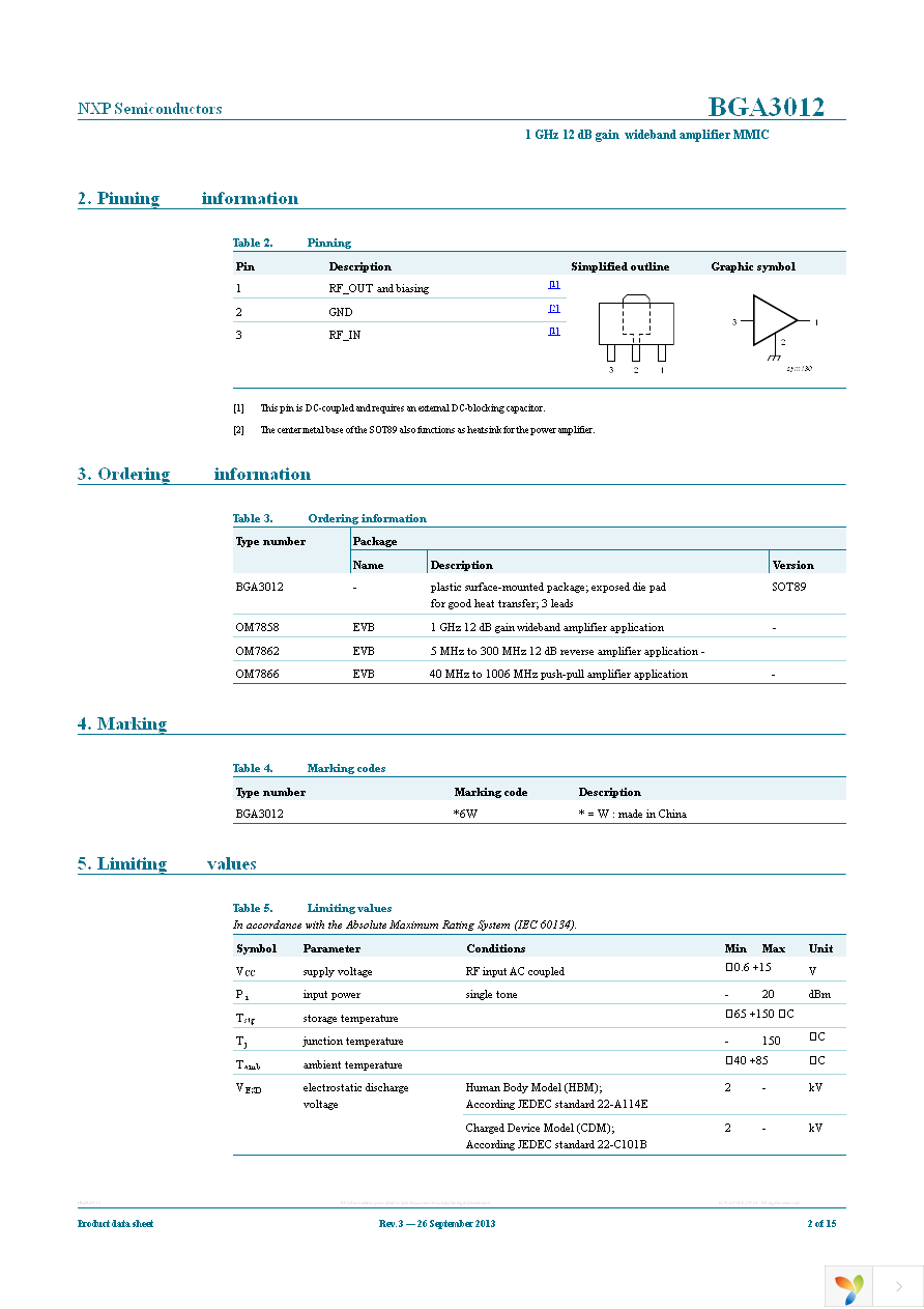 BGA3012,115 Page 2