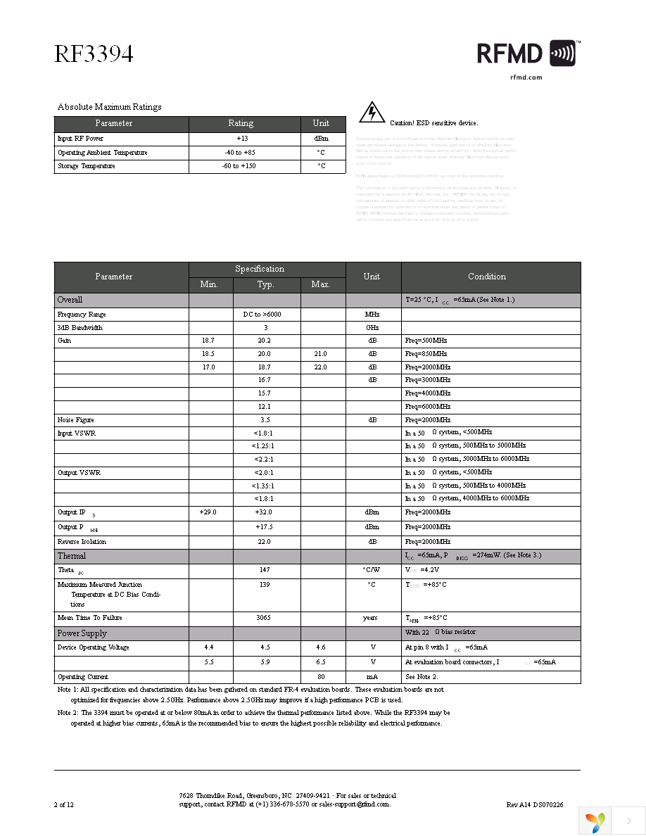 RF3394TR7 Page 2