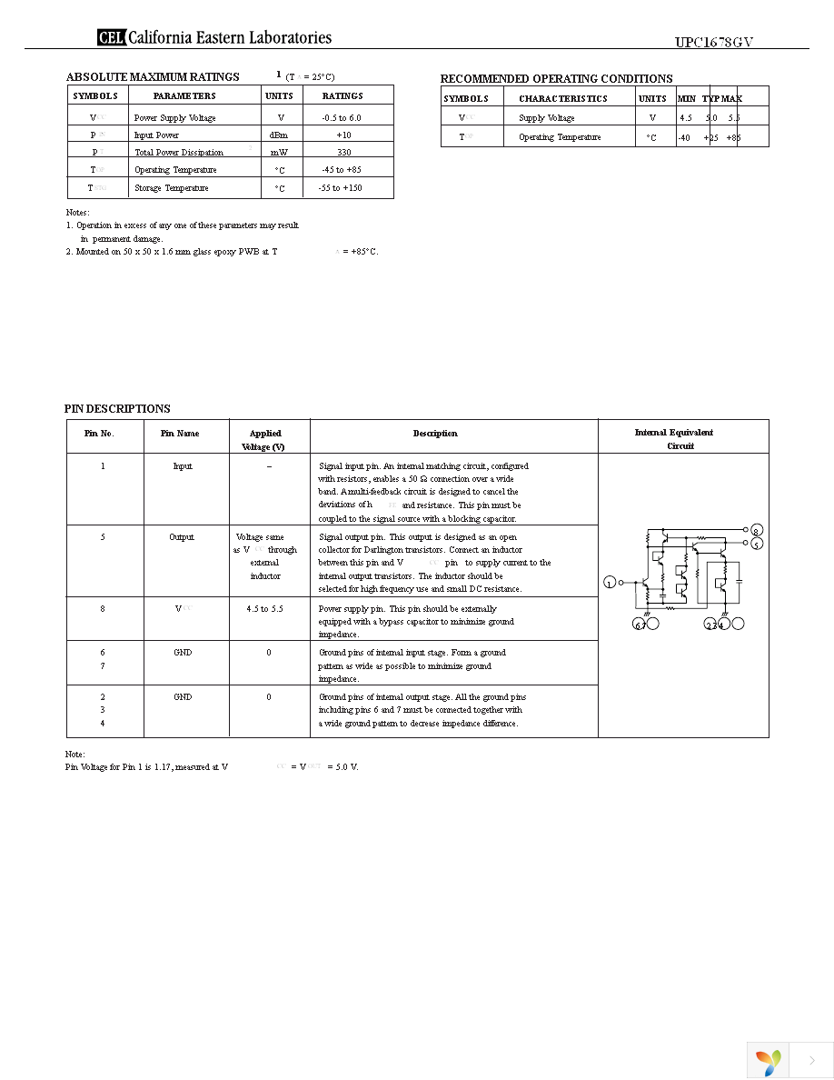 UPC1678GV-E1 Page 2