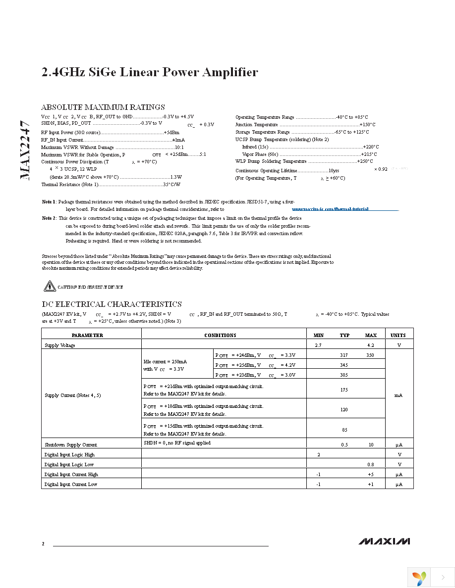 MAX2247EBC+T Page 2