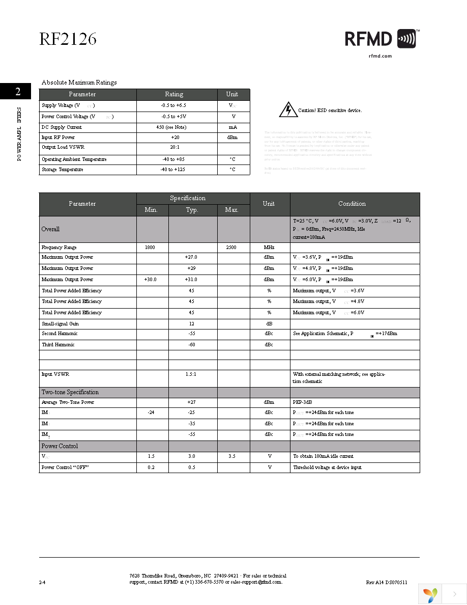 RF2126TR7 Page 2