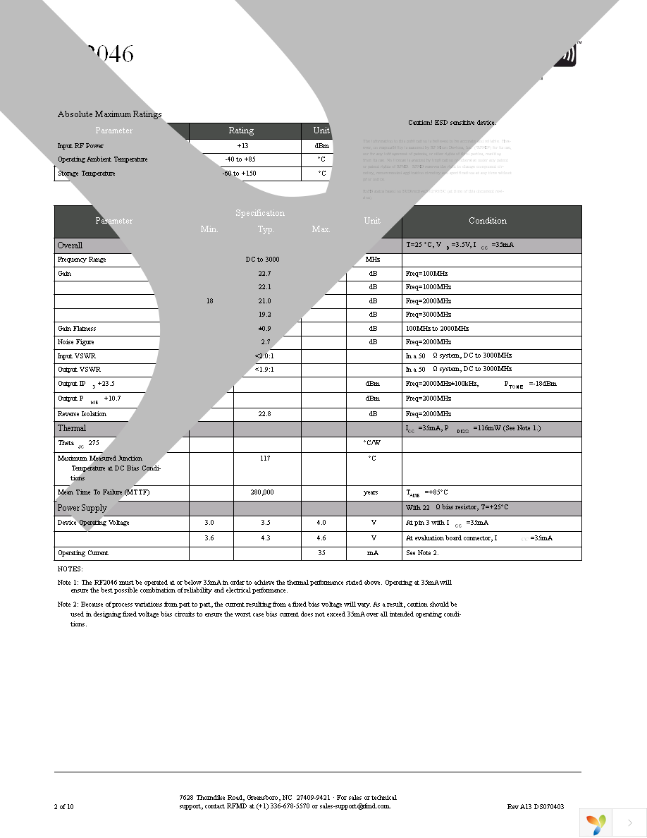 RF2046TR7 Page 2