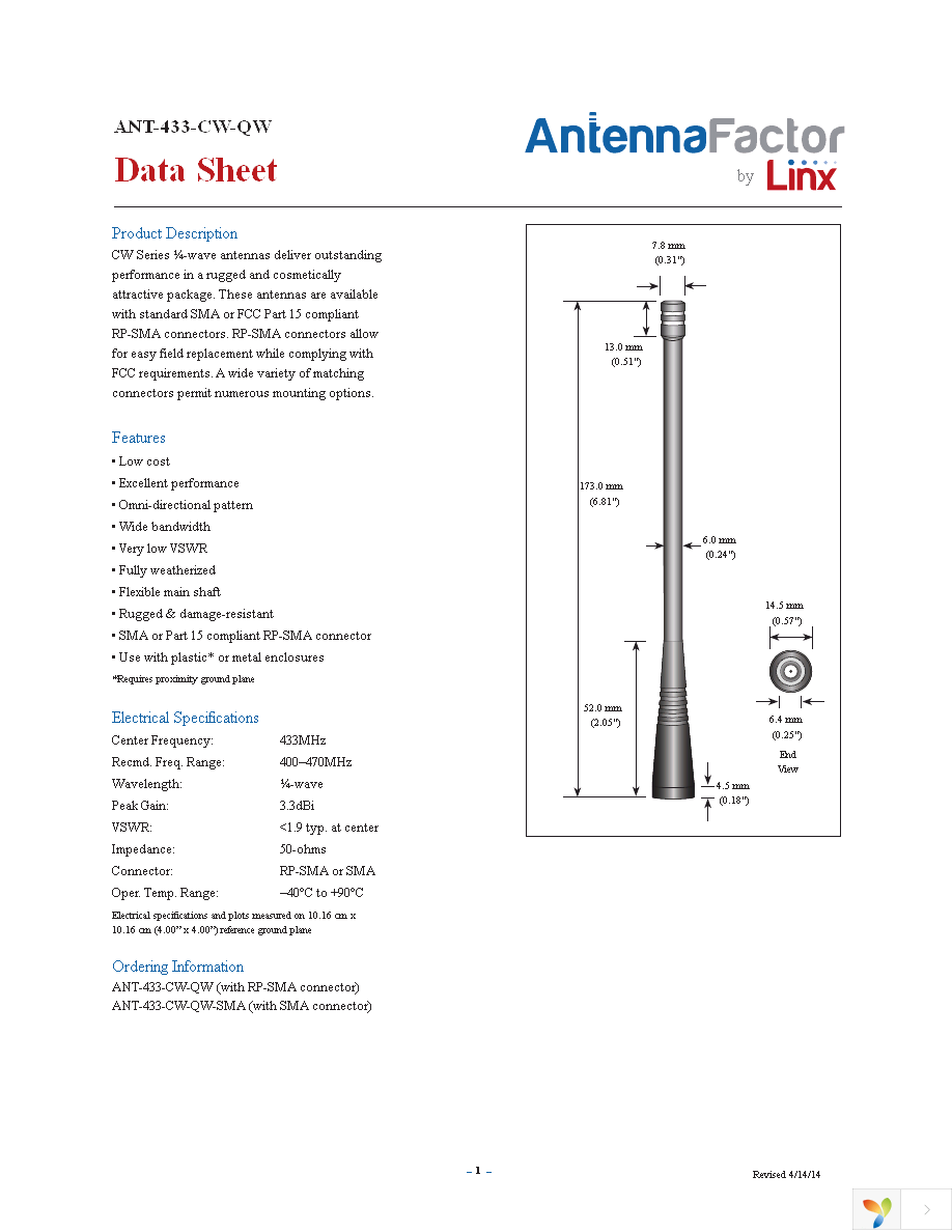 ANT-433-CW-QW Page 1