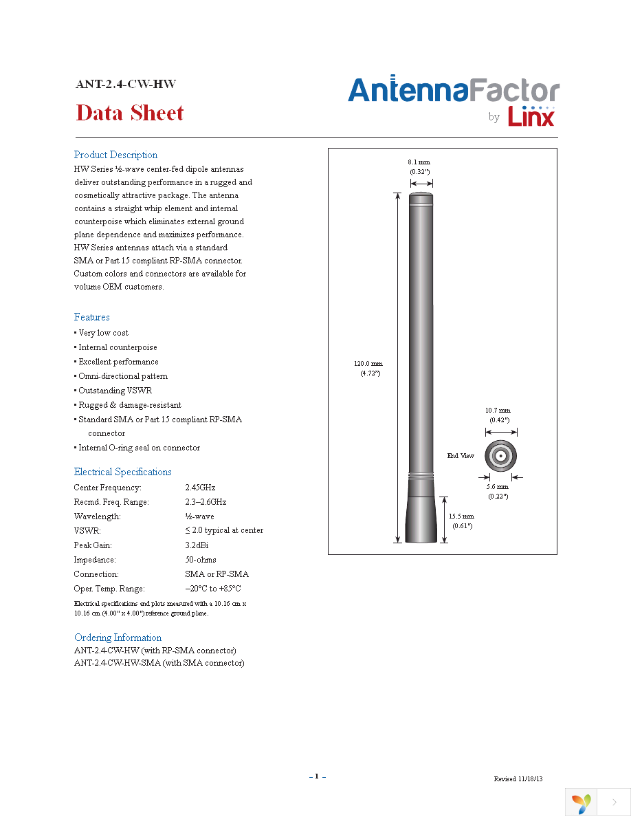 ANT-2.4-CW-HW-SMA Page 1