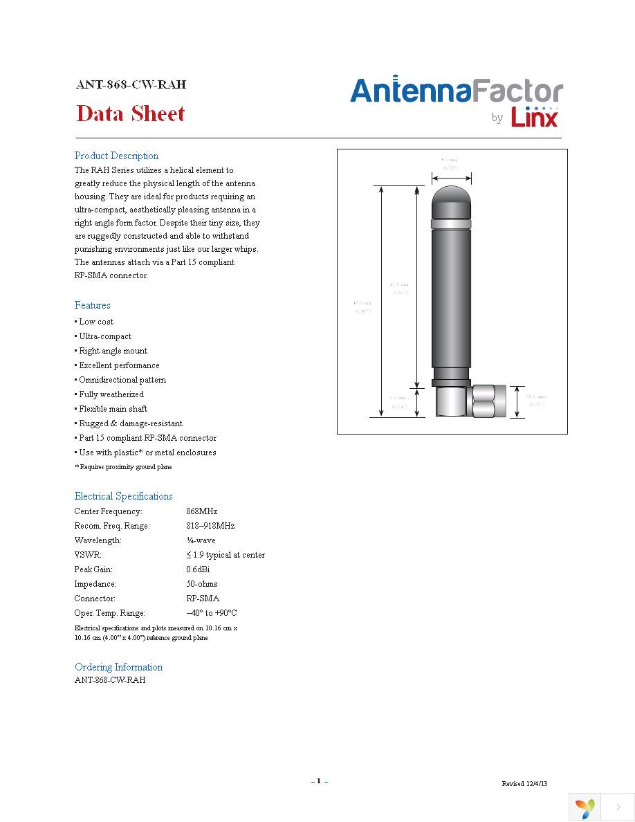 ANT-868-CW-RAH Page 1