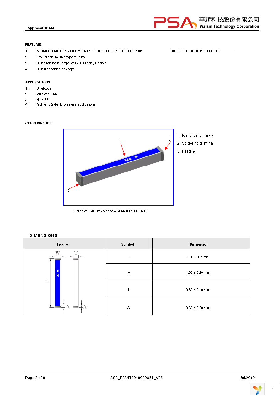 RFANT8010080A3T Page 2