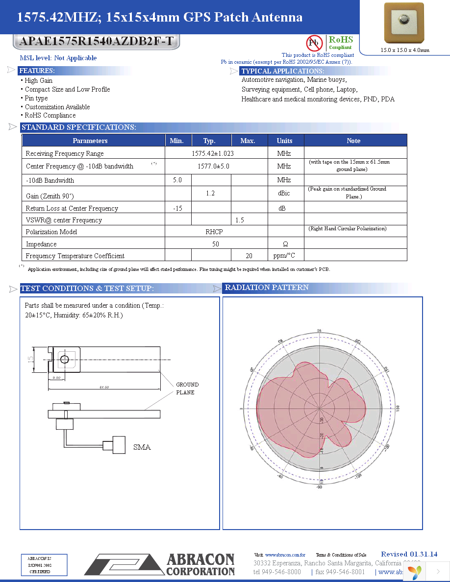 APAE1575R1540AZDB2F-T Page 1