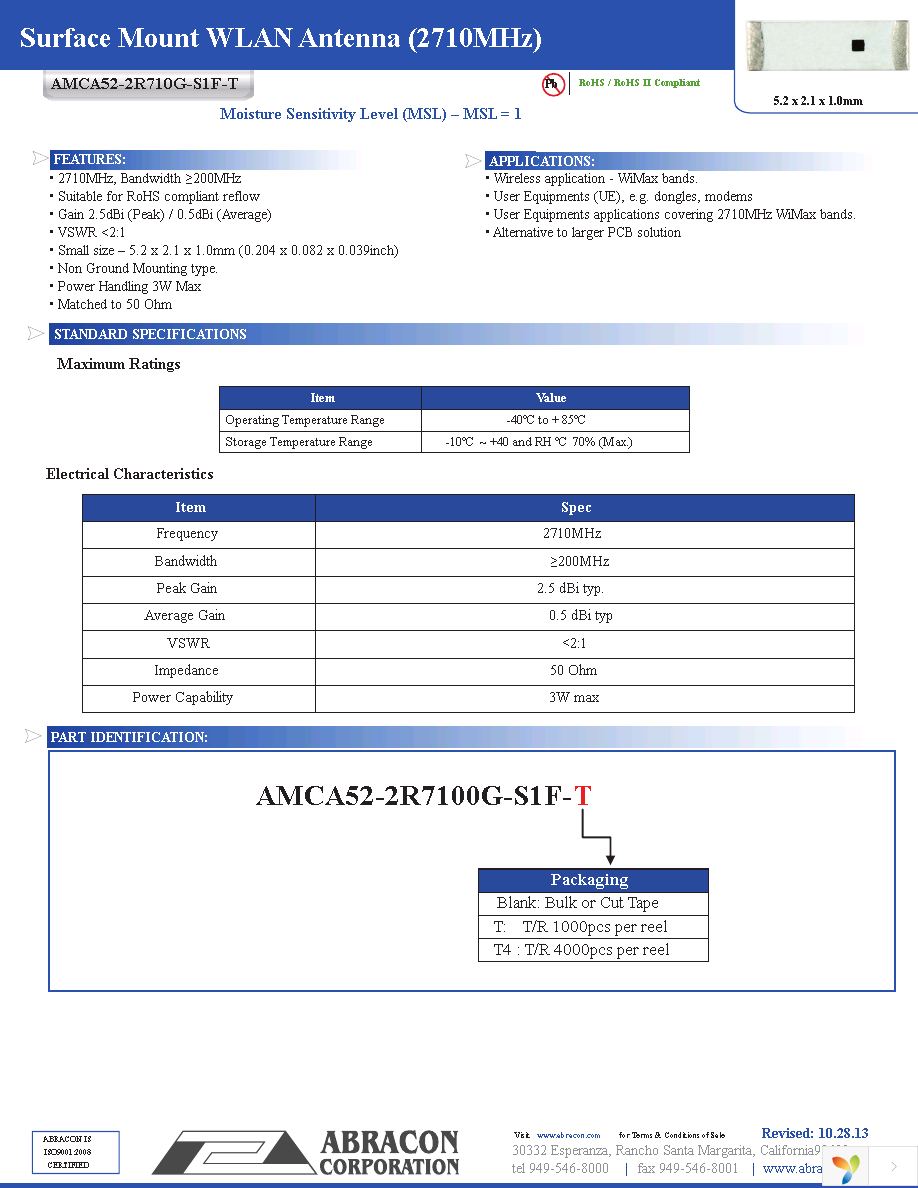 AMCA52-2R710G-S1F-T Page 1