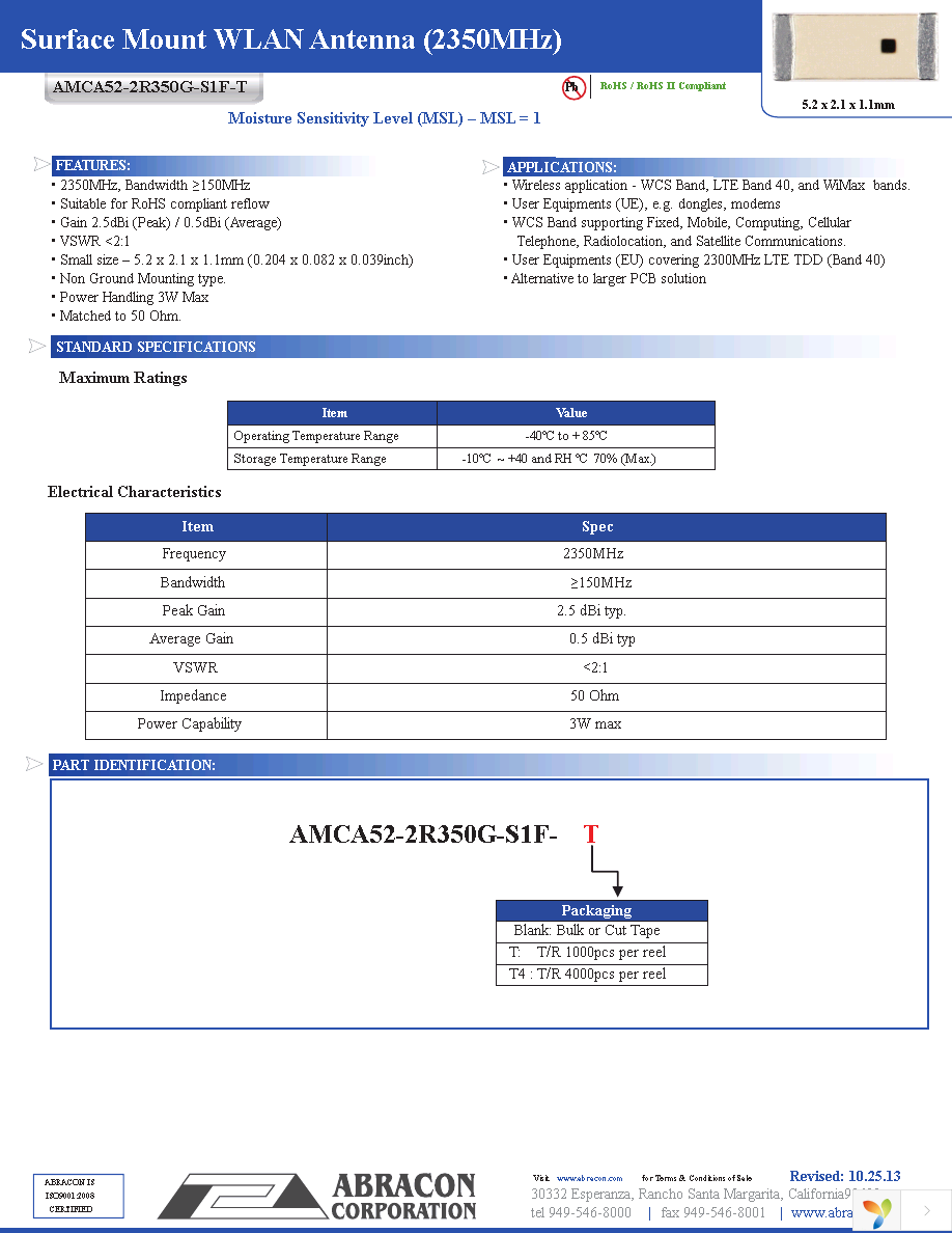 AMCA52-2R350G-S1F-T Page 1