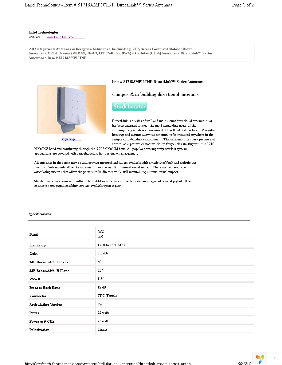 S1718AMP10TNF Page 1