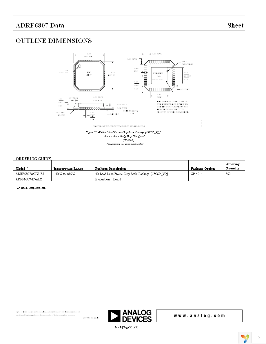 ADRF6807ACPZ-R7 Page 36