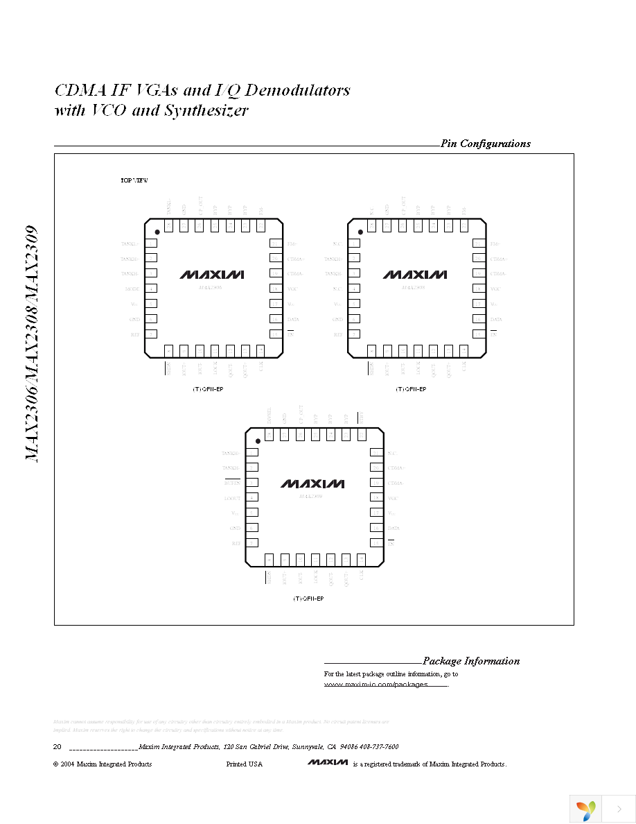 MAX2306ETI+ Page 20