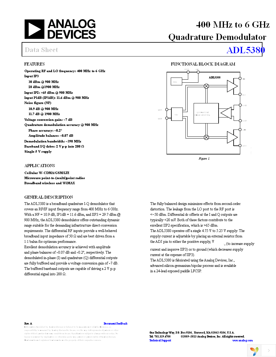 ADL5380ACPZ-R7 Page 1