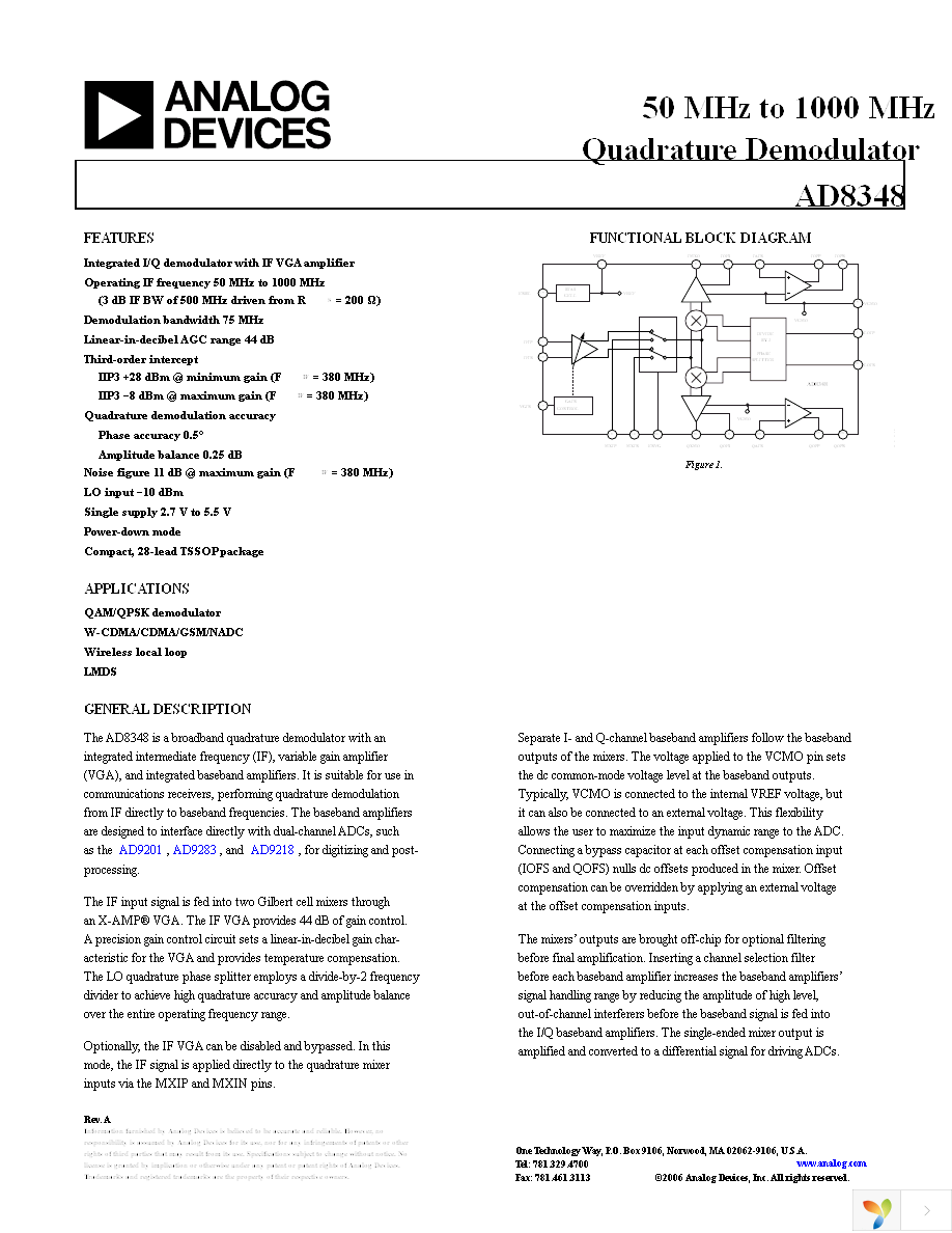 AD8348ARUZ-REEL7 Page 1