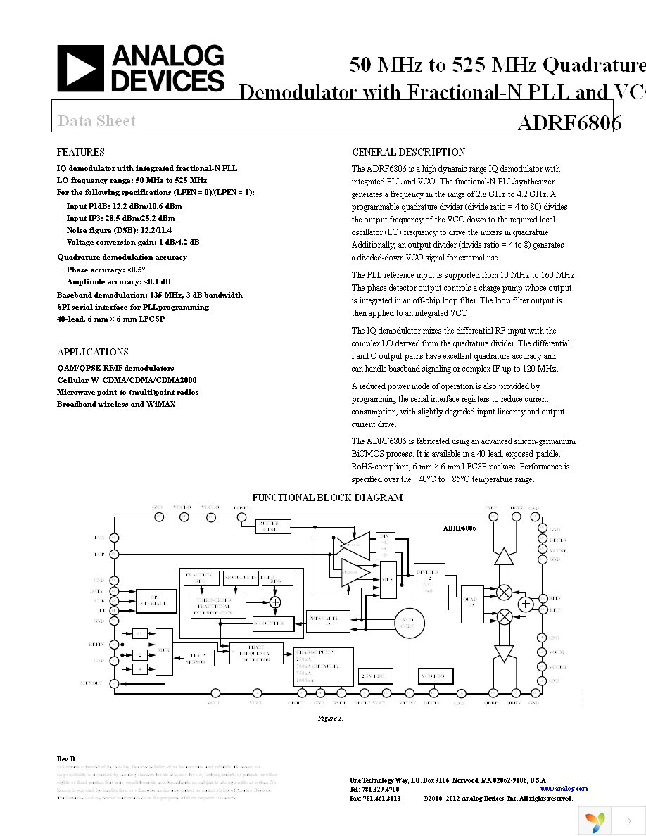 ADRF6806ACPZ-R7 Page 1