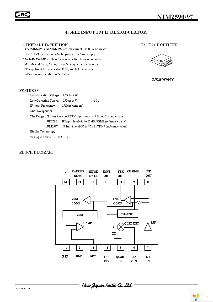 NJM2590V-TE1 Page 1