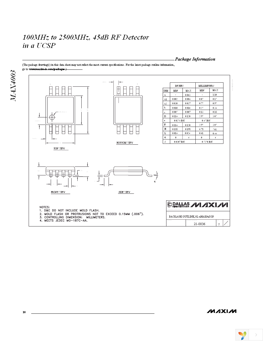 MAX4003EUA+T Page 10