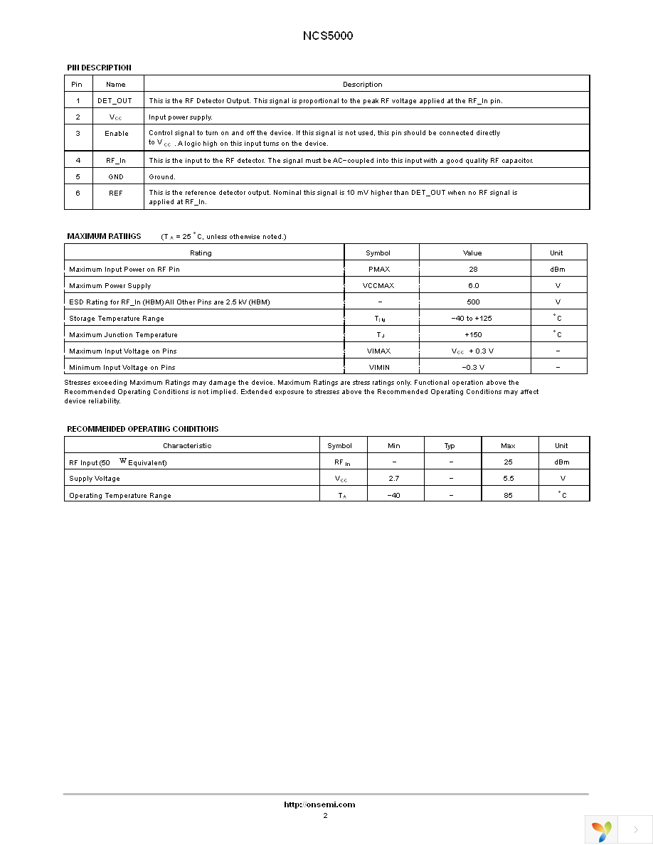 NCS5000SNT1G Page 2