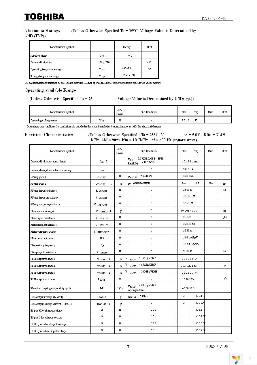 TA31273FNG(EL) Page 7