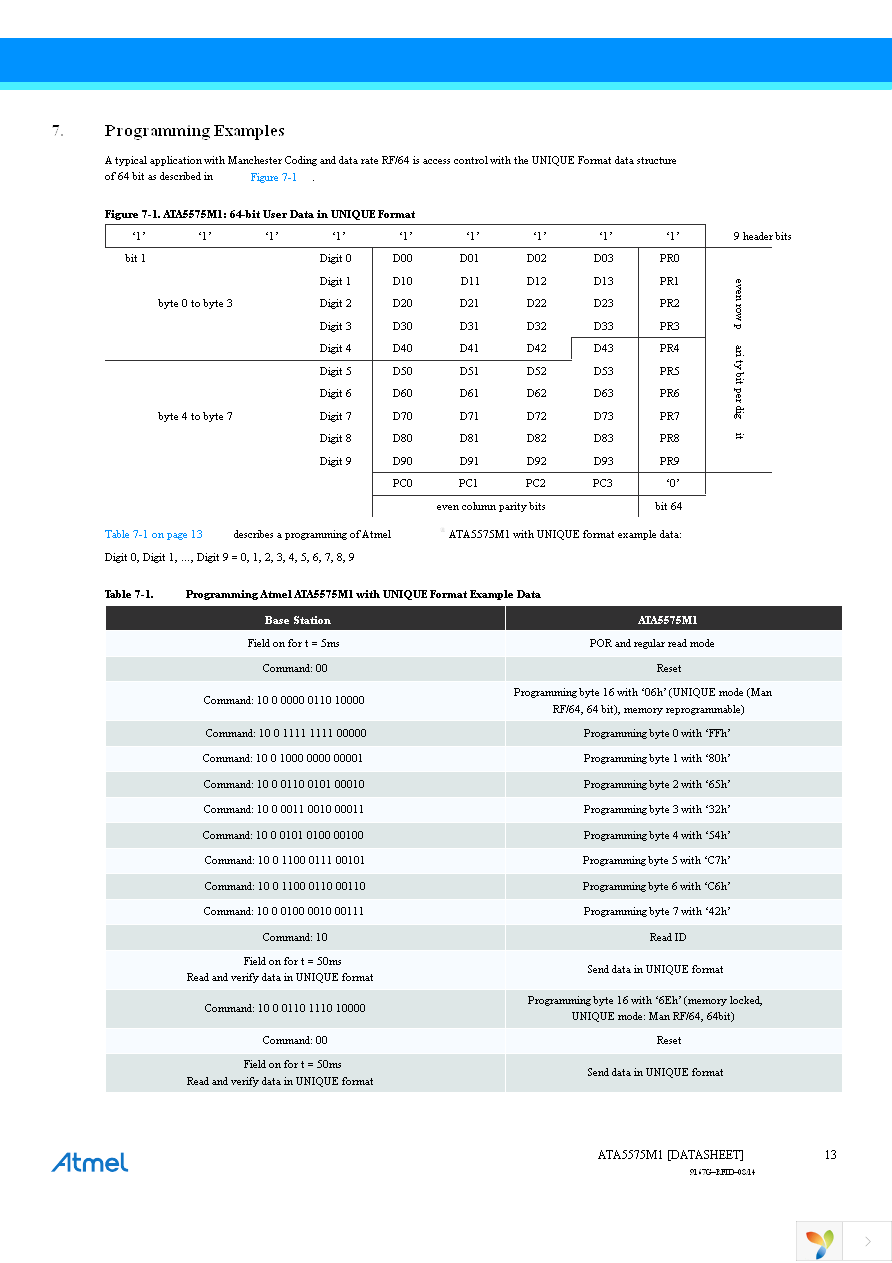 ATA5575M1330-DDB Page 13