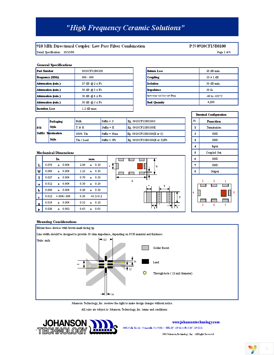 0910CF15B0100E Page 1