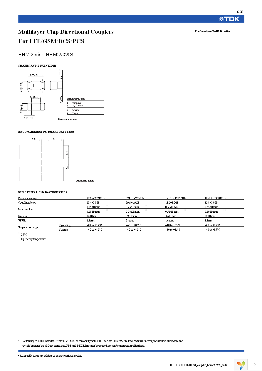 HHM2909C4 Page 1