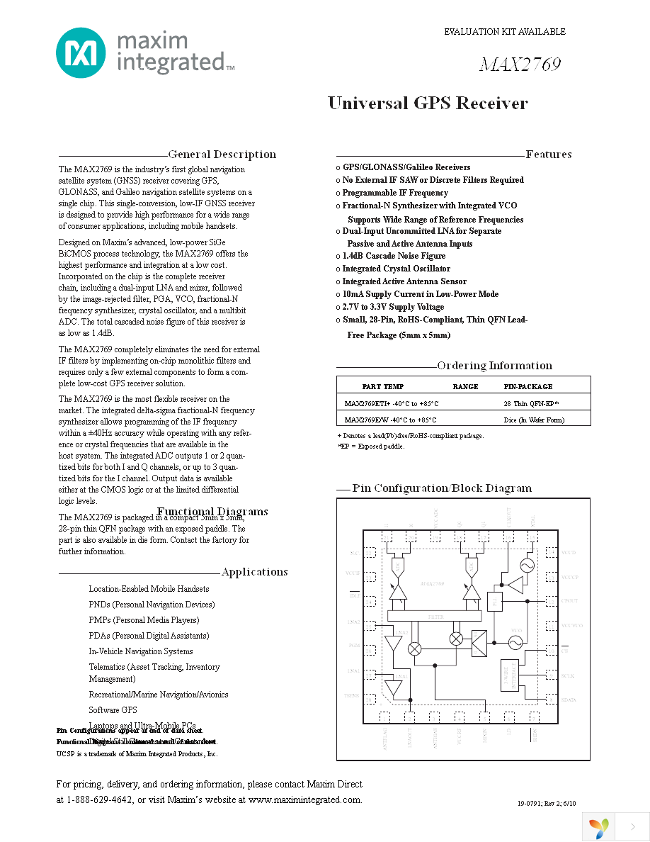 MAX2769EVKIT+ Page 1