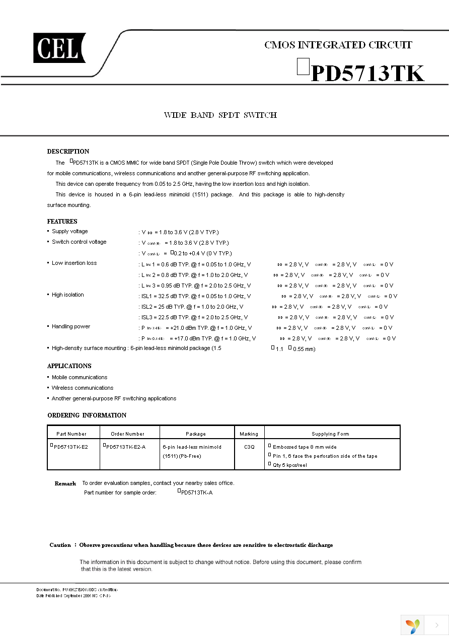 UPD5713TK-EVAL-A Page 1