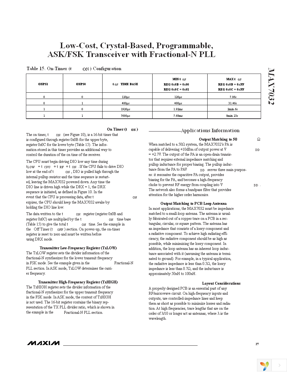 MAX7032EVKIT-315 Page 27