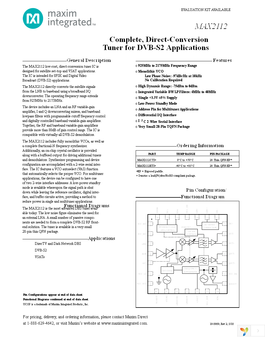 MAX2112EVKIT+ Page 1