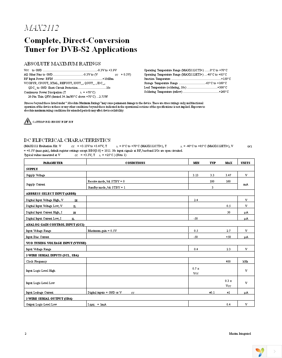 MAX2112EVKIT+ Page 2