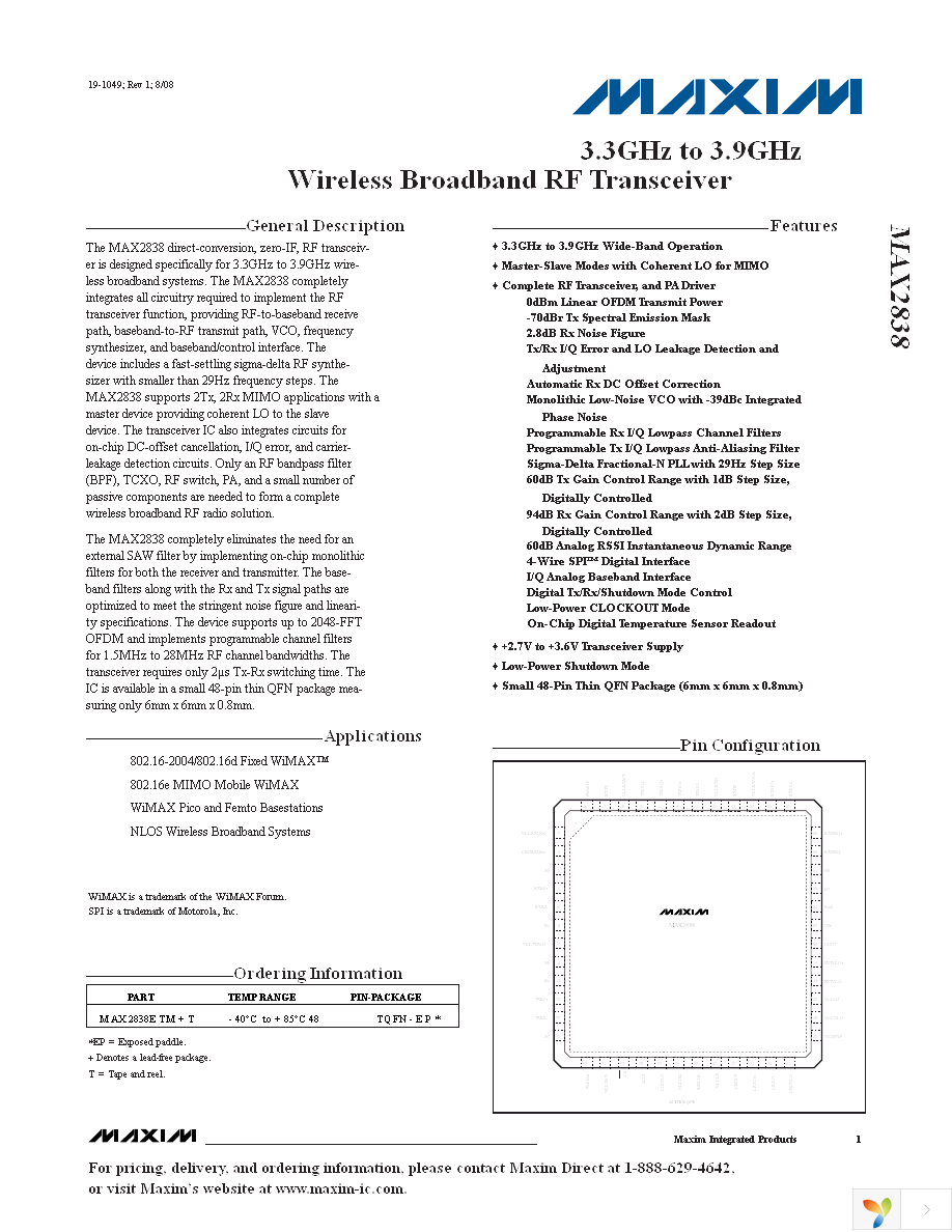 MAX2838EVKIT+ Page 1