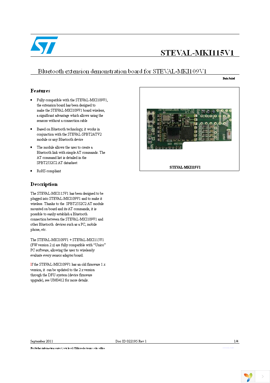 STEVAL-MKI115V1 Page 1