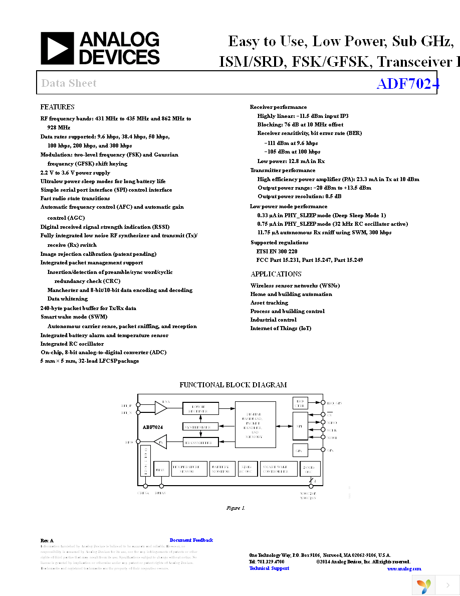 EVAL-ADF7024DB2Z Page 1