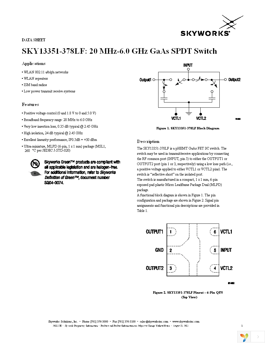 SKY13351-378LF-EVB Page 1