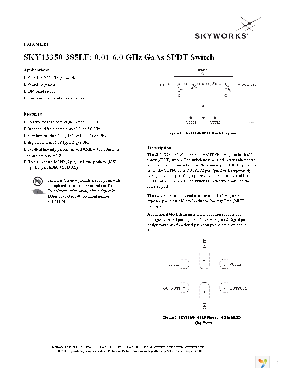 SKY13350-385LF-EVB Page 1