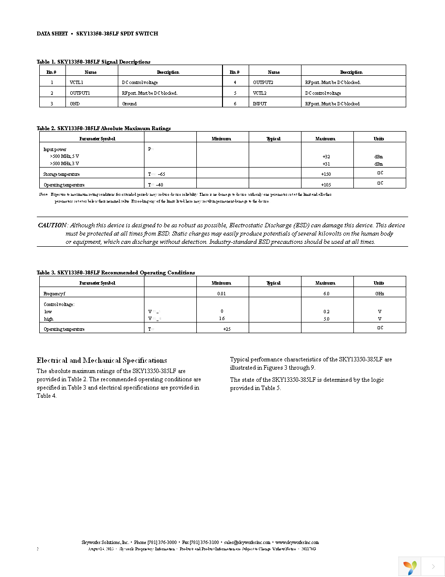 SKY13350-385LF-EVB Page 2